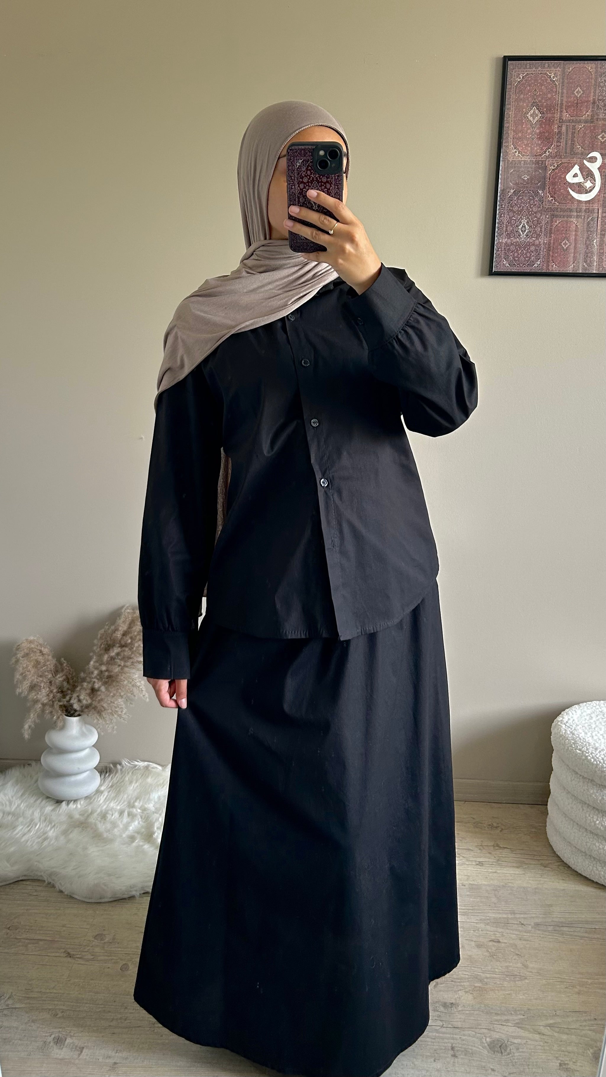 Ensemble jupe chemise à lacet